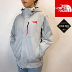 ノースフェイス マウンテンパーカー ゴア 赤×グレ レディースXXL相当