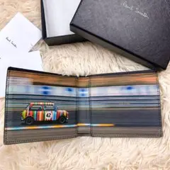 美品 付属品完備✨ポールスミス 二つ折り財布 ミニクーパー MINI 車柄 黒