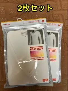 ★未開封2枚組★ユニクロHEATTECH 紳士九分袖VネックTシャツ Mサイズ