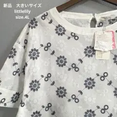 新品　大きいサイズ　littlelily 刺繍　お花　ブラウス