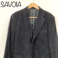 【SAVOIA】テーラードジャケット　コーデュロイ　ブラック　肩パッド