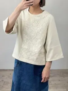 UNITED TOKYO 長袖カットソー 3Dレース