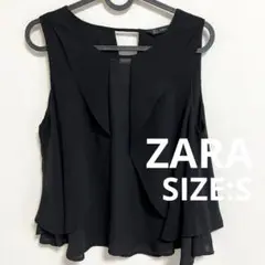ZARA BASIC ザラ ベーシック ノースリーブ ブラウス ブラック S