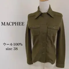 MACPHEE マカフィー ジャケット シャツ ウール100% カーキ 日本製