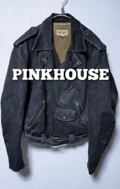ピンクハウス PINKHOUSE デニムジャケット ライダース ダブル 中綿