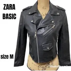 【ZARA BASIC】ダブルライダースジャケット レザージャケット 訳あり