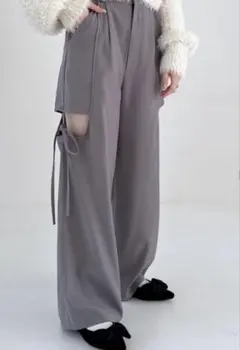 ヘザー スリットデザインパンツ