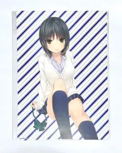 雑貨　[額装・紐欠品] 風呂と制服と青山さん(珈琲貴族) 複製サイン入りイラストプレート 珈琲貴族先生 描き下ろし複製原画 (青山澄香＆白峰莉花