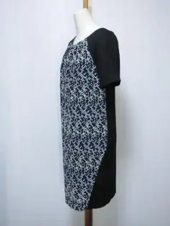 UNITITLED アンタイトル 黒で前がMIX刺繍になった半袖ワンピース 1