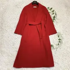 未使用に近い エス マックスマーラ クチートアマーノ ベルテッドコート 42 赤