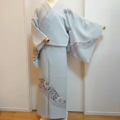 ◆藤娘きぬたや◆付下げ訪問着 絞り 花唐草 幾何学模様 身丈153㎝裄丈62㎝