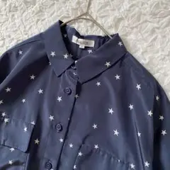 新品　PLST オーバーサイズ　星柄　長袖ブラウス