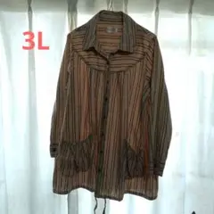 ストライプデザインのシャツ　3Lサイズ