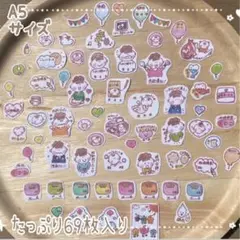 ♪handmade♪ [大まかカット】マタニティシールA5 ♡ 全3種類140枚