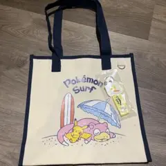【韓国限定】ロッテリア × ポケモン ピカチュウ エコバッグ ＋ キーリング