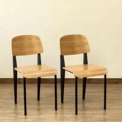 Standard　Chair　2脚セット 　座面ナチュラル脚ブラック