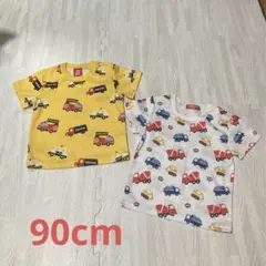 ベビードール　はたらく車　働く車　Tシャツ　メッシュ素材　速乾吸収　90cm