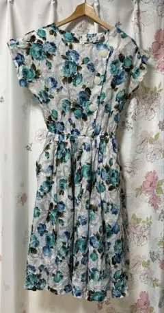 RIFANNE 花柄 ひざ丈ワンピース サイズ9 昭和レトロ