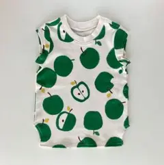 [ハンドメイド]　100 サイズ　女の子　小袖　Tシャツ トップス　りんご柄