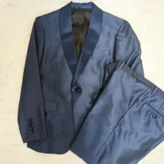 【美品】エニーブライダル　タキシード　光沢ありネイビー