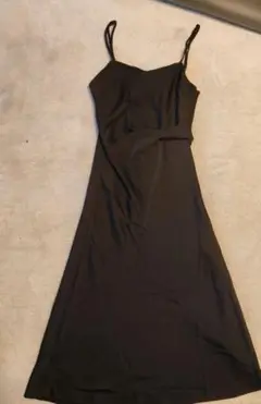 キャミワンピース サテン ブラック レディース SHEIN