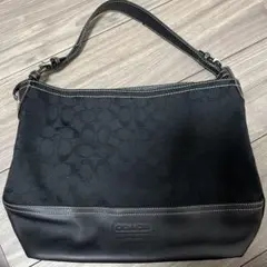 COACH 黒 キャンバス レザー バッグ