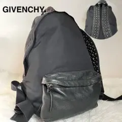 GIVENCHY リュック 肩掛け スタッズ ナイロン レザー ブラック