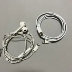 iPhone Lightning接続イヤフォン とケーブルセット