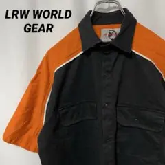 N-3770 LRWWORLDGEAR アメリカ古着 ワークシャツ半袖シャツXL