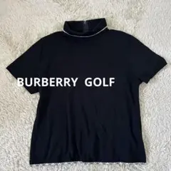 美品✨バーバリーゴルフ❣️カットソー　半袖　ハイネック　ノバチェック柄　ブラック