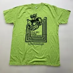 ト2506-14-4779 グラニフ ライオンプリントTシャツ　黄緑　L