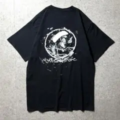 アメリカ古着　半袖Tシャツ　両面プリント　スカイダイビング　プリント　黒ブラック
