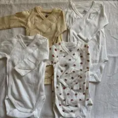 プチバトー 長袖ロンパース 3m60cm 4枚
