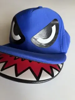 《レア》青いキャラクター顔メッシュキャップ