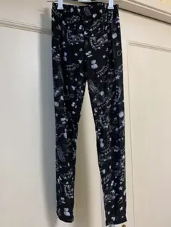 キッズ レギンス M-Lサイズ 黒 可愛いキャラクタープリント