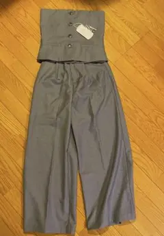 Chicoグレー ワイドパンツ セットアップ