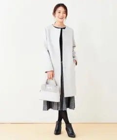 【美品】anySiS エニースイス ロングコート ノーカラー 大きいサイズ XL