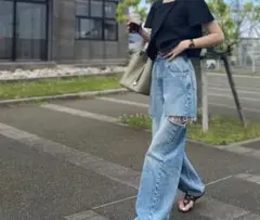 【試着のみ】maison de dolce レディヨークトップス　ブラック