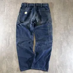 m6884【LEE 40288】ペインターデニムパンツ トリプルステッチ M チェーンステッチです 老舗 Lee リー デニムペインター40288