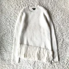 タグなし新品◯theory フリンジ アシンメトリーニット アイボリー S