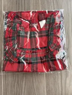 H&M チェック柄 フリル付きワンピース 68cm