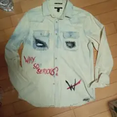 FOREVER 21 ダメージペイントデニムカバーシャツ Ｌ