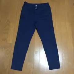アベイル　　ネイビー ボタン付きハイウエストスキニーパンツ 3L