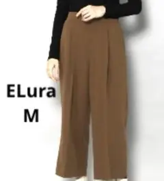 ELura ワイドパンツ ダークブラウン M