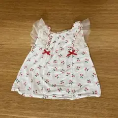 さくらんぼ柄 ノースリーブ 120 フリル