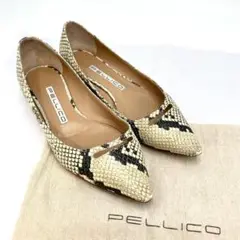 美品 レア PELLICO パイソン 蛇革 アネッリ フラット パンプス