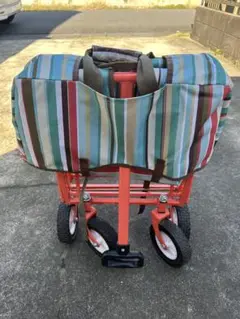 LOGOS - 【お値下げ中】新品　ロゴス　ストライプミディキャリー　ブルー LOGOS キャリーカート ロゴス ストライプ ミディキャリー