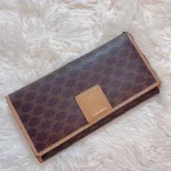 【超定番】セリーヌ CELINE マカダム トリオンフ 長財布 がま口 2つ折り