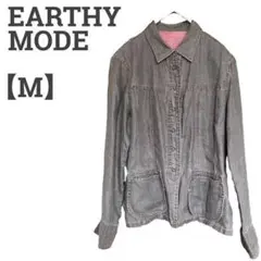 EARTHY MODE レディース M 麻ジャケット♡薄手 美シルエット♡秋 黒