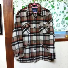 St. Moritz ウール混紡 チェックネルシャツジャケット